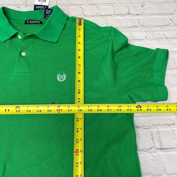 NWT Chaps Men Short Sleeve Polo Shirt Top Size XL X-Large Green B367 -25 - Picture 3 of 15